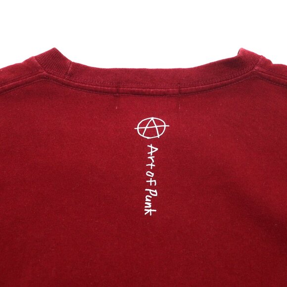 KIDILL Punk Cross Print T-Shirt -  Burgundy Cotton - Picture 8 of 11